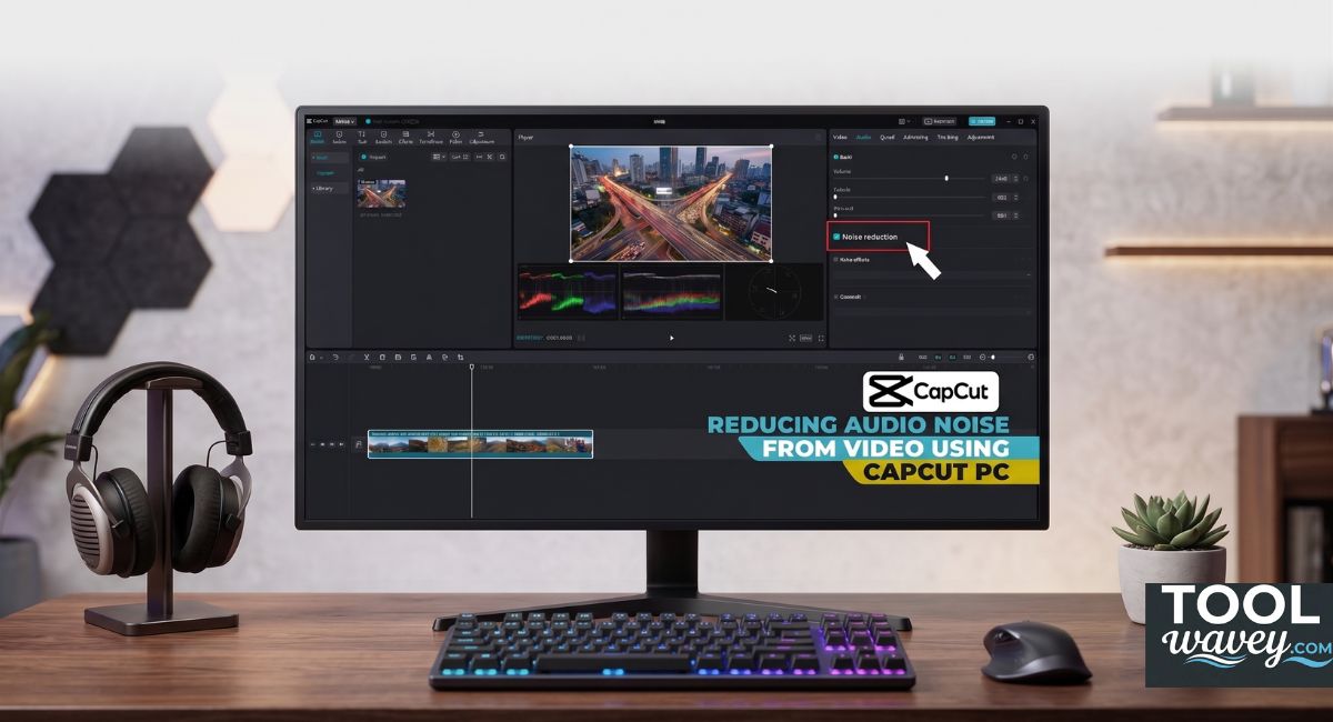how to reduce audio noise in capcut desktop for free